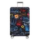 Travelkin Luggage Covers For Suitcase Tsa Approved,Suitcase Cover Protector Fit 18-32 Inch Luggage - Color 2-World Marks-Colorful - Tamaño M