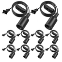 10 Pack Hanging Light Cord Pendant Light Cord with Switch Light Socket Extension Light Bulb Socket Cable Lamp Kit for E26 E27 Lamp Socket Lantern(Black,6 Feet)
