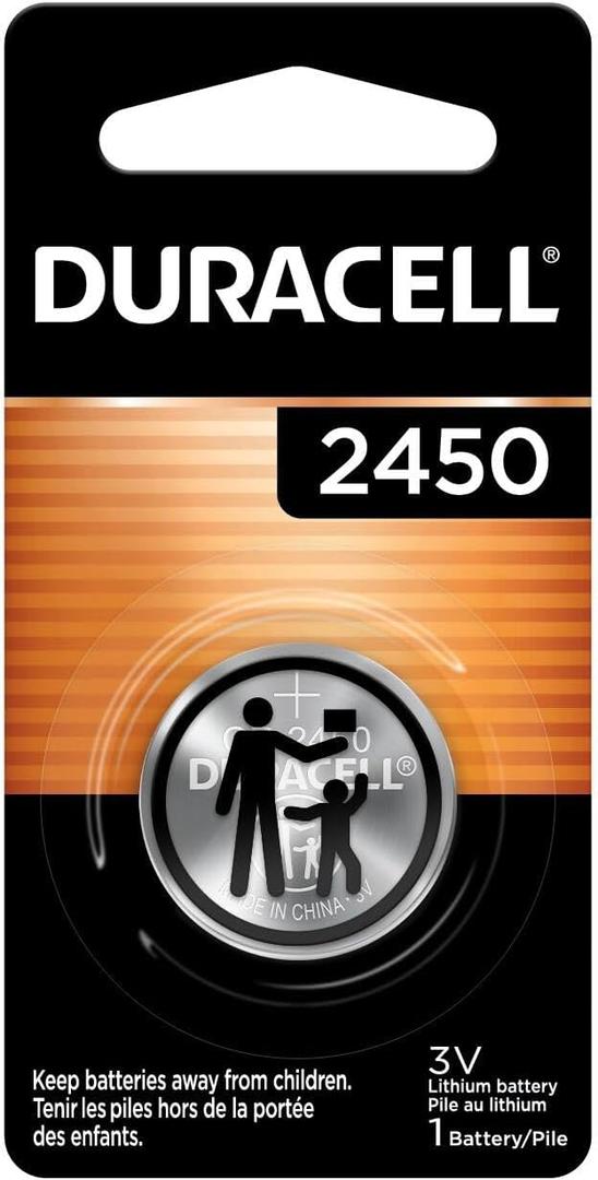 Duracell CR2450 Lithium Battery, 1 Count (Pack of 1), Coin Battery for Key Fob, Car Remote, Watch, and Other Devices, CR2450 Lithium 3 Volt (3V) Cell
