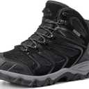 NORTIV 8 Men's Ankle High Waterproof Hiking Boots Outdoor Lightweight Shoes Trekking Trails Armadillo (Black)