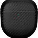 LOPIE Handmade Case for Bose QuietComfort Ultra 2 Earbuds 2025 / QuietComfort Ultra Earbuds 2023 / Quiet Comfort Earbud II, Synthetic Leather, Carbon Fiber Style, Protective Hard Shell Cover - Black