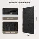 4Pcs Faux Stone Wall Panel 43.3''x23.6'',Lava Stone Design, Black | PU Stone Wall Panel for Interior Wall Decor, Bedroom, Living Room, Office