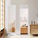 Beauty4U 50” x 14" Full Length Wall Mirror, White Baroque Door Mirror