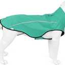 Mile High Life Dog Raincoat, Adjustable Waterproof Reflective Rain Jacket for Small Medium Large Dogs, Lightweight Breathable Pet Rain Coat with Leash Hole (Green,M Chest 26-32")