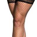 Verdusa Women's Fishnet Stockings Tights High Waist Lace Suspender Pantyhose