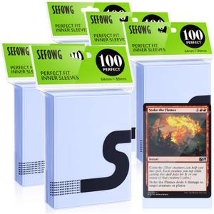 500 PCS Perfect Fit Inner Card Sleeves, Clear Card Sleeves, Exact for Double-sleeving and Compatible with MTG TCG Magic The Gathering Games Trading Cards