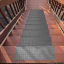 Ottomanson Outdoor Bullnose Stair Treads Grid Heavy-Duty Non Slip Stair Mats Strong Grip for Concrete, Brick & Textured Steps Requires Fastening on Wooden & RV Steps, Pack of 5