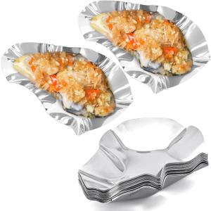 304 Stainless Steel Grillable Oyster Shells Reusable Machine washable for cooking grilling oysters shrimp scallops (12)