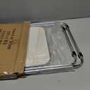 16.2"  14.1" Acrylic Folding Table, Small Lightweight End Table for Living Room, Bedroom and Small Room, Sturdy Metal Frame with No Assembly Required, Space-Saving Storage Design (Clear)