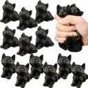 Meooeck 12 Pcs Black Cat Stress Balls Cat Party Stress Balls for Kids Adults Mini Animal Fidget Relief Squeeze for Black Kitty Party Treat Bag Birthday Gifts Decorations