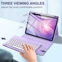 Harvopu Keyboard Case Compatible with iPad Air 11-inch/Air 5th 4th Generation Case with Keyboard-Backlit Detachable, Folio Keyboard Cover with Pencil Holder for Air 11" M4/M3/M2, Air 5/Air 4 (Purple)