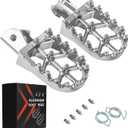 JFG RACING Dirt Bike Foot Pegs with Springs,7075 Aluminum CNC Footpegs Pedals Rests for Surron Light Bee X and S/E Ride Pro SS/CRF150F CRF230F 03-19/X160/X260-Silver