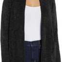 Orvis Womens Cardigan Sweater Chenille Pockets Soft Open-Front Midweight (Small, Black)