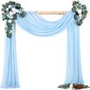 Wedding Arch Draping Fabric,2 Panels 28" x18ft Baby Blue Wedding Arch Drapes for Ceremony Sheer Chiffon Fabric Drapes Arbor Drapery Decorations for Reception Party