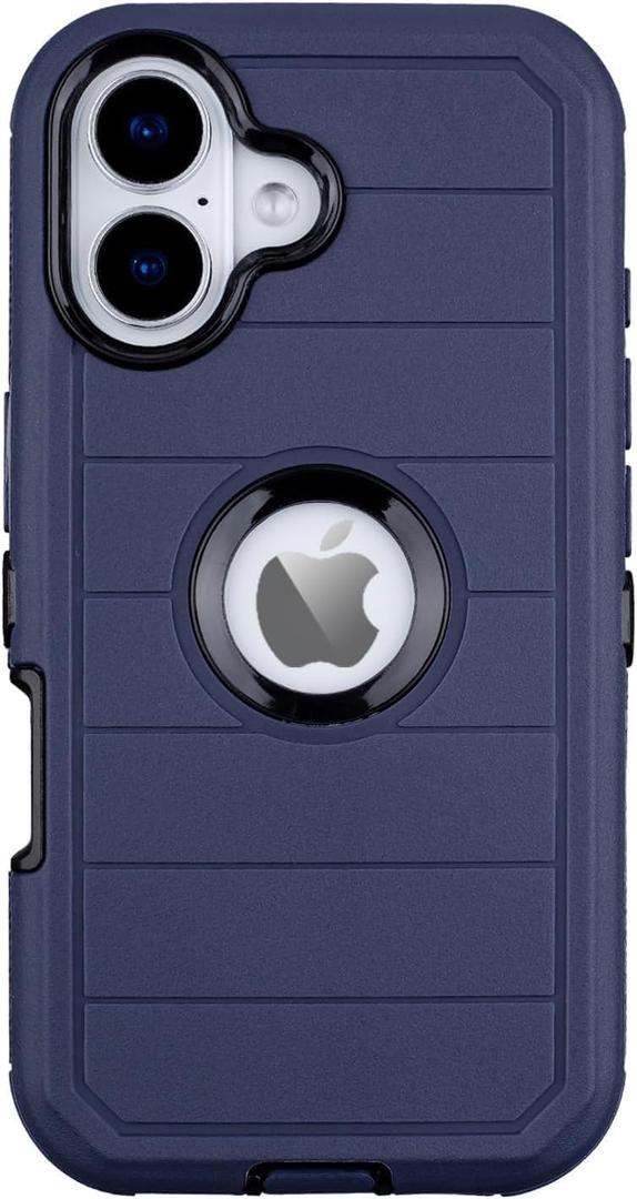Shockproof for iPhone 16 Case Protective,for Defender Phone Case iPhone 16,Heavy Duty Rugged Full-Body,3 Layers of Sturdy,Anti-Drop,for Heavy Duty Phone Case Blue