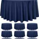 10 Pack Round Tablecloths - 120 Inch, Navy Blue Polyester Table Cover for Round Table, Stain and Wrinkle Resistant Washable Fabric Tablecloth, Polyester Tablecloth for Wedding Banquet Parties
