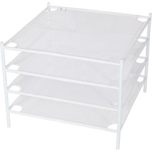 Sweater Drying Rack, 4-Layer Stackable Flat Clothes Drying Rack, Laundry Drying Rack, Mesh Air Dryer, Portable Dry Rack for Indoor & Outdoor