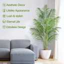 Artificial Palm Tree 6.2ft Tall Fake Palm Tree Indoor Decor with 18 Trunks and Real Bark Design Faux Tropical Areca Palm Silk Floor Plant in Pot for Home Office Living Room Bedroom Decor 2pcs