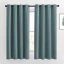 NICETOWN Blackout Curtains 63 Length - Grommet Window Treatment Thermal Insulated Solid Room Darkening Drapes for Living Room, Greyish Blue, 2 Panels, W52 x L63