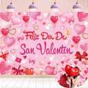 Feliz Da De San Valentn Backdrop 7x5FT Spain Happy Valentines Day Photography Background Feliz Da De San Valentin Party Decorations Supplies Photo Props