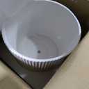 Amazon Basics Fluted Ceramic Round Planter, 10 in, White