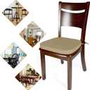 Shinnwa Dining Chair Cushions Set of 4, Non Slip Seat Cushions for Kitchen Chairs with Ties, 4 Pack, 15 x 15.5 inches, Natural Linen