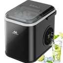 Ice Makers Countertop, Portable Ice Maker Machine with Handle, 26.5lbs/ 24Hrs, 8 Cubes in 6 Mins, Self-Cleaning Ice Makers for Home/ Kitchen/ Office/ Bar