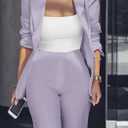 HuiSiFang Womens Fall Fashion 2 Piece Blazer Sets Open Front Blazers and Slim Fit Pants Suits Set, Size: XL