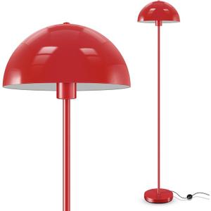 Industrial Floor Lamp, Red Floor Lamp for Living Room, 66Inch Tall Modern Standing Lamp, Stand Up Lamp with Metal Dome Shade, Mid Century Corner Reading Lamp for Bedroom Office Nursery Room, NO BULB