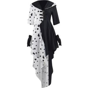 Beita Cruella Devil Costume Women Dress Cosplay Outfit for Halloween