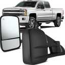 OCPTY Towing Mirrors, Power Heated Towing Mirrors For 2014-2018 For Chevy Silverado 2014-2018 For Gmc Sierra With Black Housing
