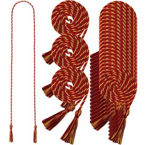 24 pcs Graduation Honor Cords 68" Grad Braided Honor Cord with Tassel Honor Rope Grad Cords Bulk for Graduation Students Bachelor Master Doctoral Gown Grad Decor (Burgundy and Gold)