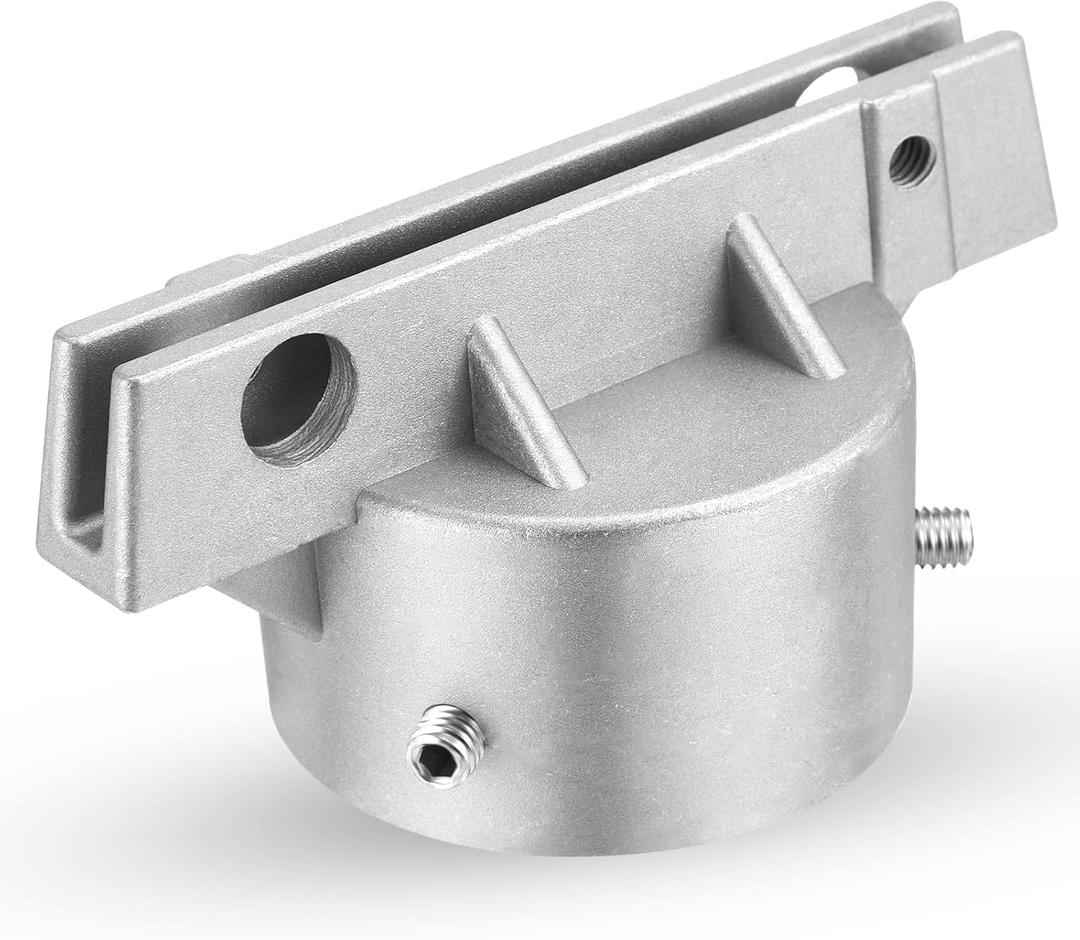 Hicarer 1 Pcs Street Name Sign Bracket for 2 3/8" Pole 5.5" Wide (3/16" Slot) Heavy Duty Street Name Sign Holder Round Aluminum Pole Bracket