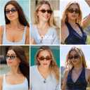 SOJOS Retro Polarized Petite Rectangle Sunglasses Womens Mens Vintage Skinny 80s 90s Thin Shades SJ2376 (Brown)