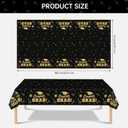 4 x 2 Pack Graduation Tablecloth - Congrats Grad Table Cloths, Plastic Disposable Rectangle Black Gold Class of 2026 Table Cover for Graduation Tables Decorations Party Decor Supplies Favors,108 x 54 Inch