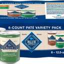 Blue Buffalo Homestyle Recipe Adult Wet Dog Food, Made with Natural Ingredients, Turkey and Lamb Dinner Variety Pack, 12.5-oz Cans (6 Count, 3 of Each) (EXP 02/09/28)