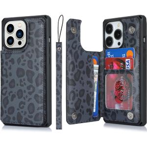 Cavor for iPhone 13 Pro Max Case Wallet with Card Holder, Women Men,Phone Case for iPhone 13 Pro Max Cases with Stand and Strap,Shockproof Protective Cover-Black