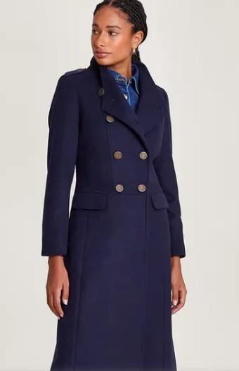 DARK BLUE COAT, L Size, Long Length, Warm