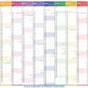 Yearly Wall Calendar 2025-2026 - Large Yearly Calendar 2025-2026, Jul 2025 - Jun 2026, 38.2" x 25.2" (Open), Full Academic Year Calendar 12 Months, with Moon Phase, Notes, Stickers, All At One Page