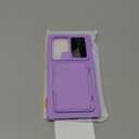 BXYJY for Samsung Galaxy S24 Ultra Case with Card Holder (4-5 Cards) & Kickstand & Slide Camera Cover, Military Grade Protection, Women Rugged Silicone Wallet Case for Galaxy S24 Ultra 2024, Purple