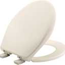 Bemis Aurora Slow Close Toilet Seat, Easy Clean Hinges and Adjustable Perfect Fit Plastic Seat, Made in USA, Round, Biscuit