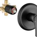 Wall Mount Rough-In Valve Shower Valves Shower Faucet Bathroom Trim Kit Single Handle Tub Shower Valve Mixer Matte Black