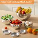 Mixing Bowls with Lids Set, 6 PCS Stainless Steel Mixing Bowls with 3 Grater Attachments, Kitchen Food Storage Organizers Nesting Mixing Bowl, Large Size 4.5, 3.5, 2.1, 1.5, 1.1, 0.7QT, Khaki 