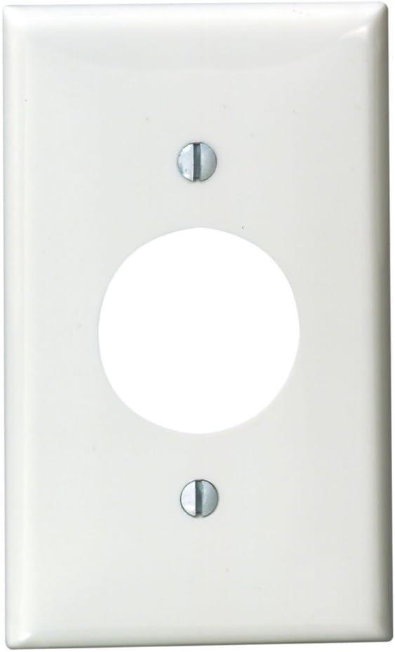 Leviton 1-Gang Single 1.406-Inch Hole Device Receptacle Wallplate, 80704-W, White