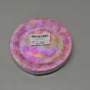 50PCS Pink and Iridescent Checkered Party Plates for Iridescent Party Decorations 7 Inches Laser Round Paper Plates Foil Dessert Plate for Girl Birthday Wedding Baby Shower Parties Supplies