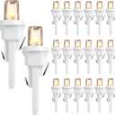 Honoson 120 Count 5 mm Christmas LED Replacement Bulbs Bulk Wide Angle Christmas LED Light Bulbs Xmas String Replacement Festival Light Decoration (White Base with Warm White Bulb)