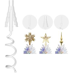 Christmas Tree Topper Holder  Universal Twist-On Stabilizer with Adjustable Attachment for Tree Top Decorations, Fits Most Tree Bases (White)