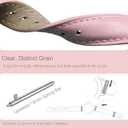 18mm Quick Release Leather Watch Band for Garmin Vivoactive 4s Forerunner 255s 265s Venu 3s Sq 2, Extended Spring Bar (Pink_Beige)