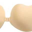 2 x SAMFLAG Sticky Bra Backless Backless Strapless Bra Push Up for Nipple Cover Suitable for Daily, Party, Weddings Dress wear(Nude,C)