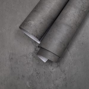 Dark Concrete Wallpaper Peel and Stick Cement Wallpaper 31x157 inch Thick Matte Gray Contact Paper Waterproof Removable Self-Adhesive Texture Wall Paper for Kitchen Bedroom Bathroom Dining Bar